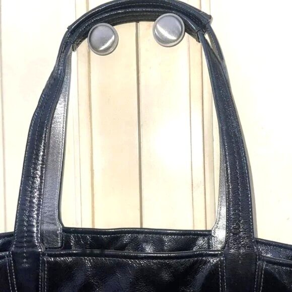 COACH Signature C Authentic- Black/Pewter AUDREY Leather Shoulder/Tote Bag 17041 - Picture 8 of 14